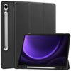 Case for Galaxy Tab S10 Lite, Galaxy Tab S10 FE, Galaxy Tab S9 FE, Galaxy Tab S9 - TPU+Leather/PU, Black