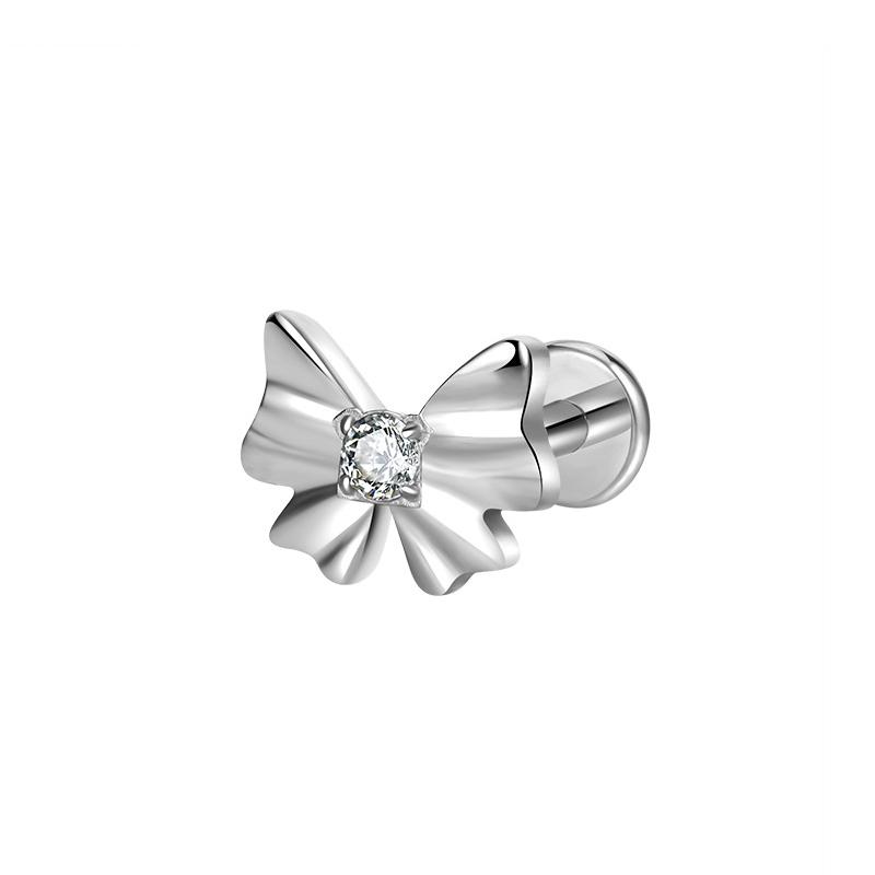Hot Sale Body Jewelry: Titanium Labret Flatback Tragus Earring Stud Internal Thread Zircon Rings