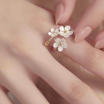 Forest Style Flower Opening Rings Delicate Design Women Jewelry Sweet Adjustable Rings  Jewelry