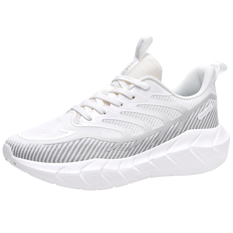 

Кроссовки для бега на резинке большого размера для мужчин, повседневные спортивные кроссовки - эластичные кроссовки для джоггинга на толстой подошве, бесплатная доставка 39 белый