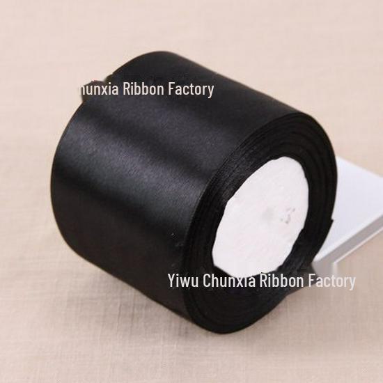 Black Satin Ribbon for Packaging & DIY Accessories, 3mm-8cm