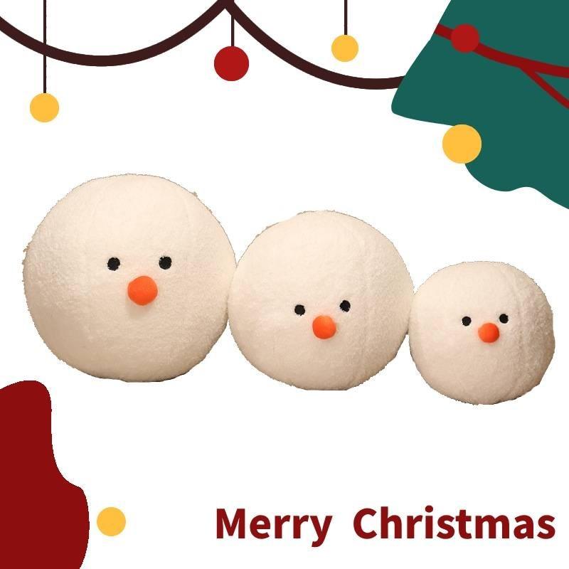Adorable White Snowman Plush Doll Cushion For Christmas Perfect Holiday Gift For Kids