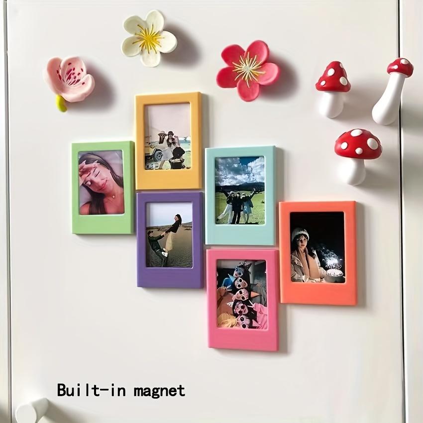 5pcs/10pcs Magnetic Photo Frame, 3-Inch Color Refrigerator Magnet, Compatible With Fuji Instax Mini Photo Paper.