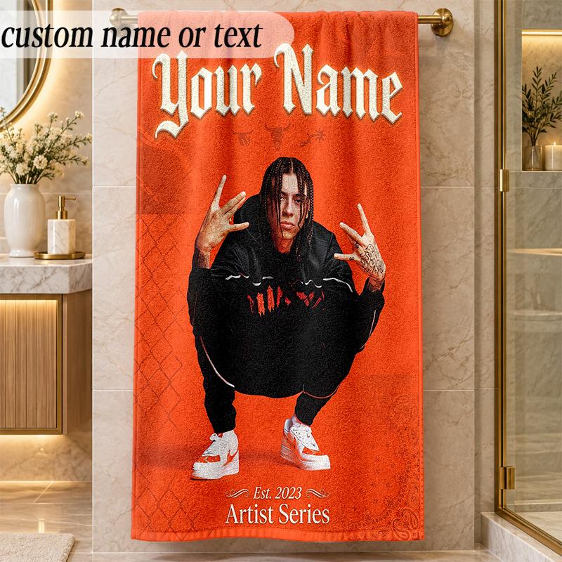 Beach TowelCentral Cee Custom Name Text Personalized Soft Towel for Beach Pool Indoor Home Decor Gift