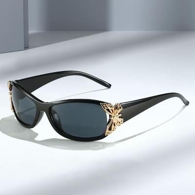 Modische Schmetterling Design Sonnenbrille Trendige Wrap-Around UV400 Schutz Sport Sonnenbrille Shades Für Frauen
