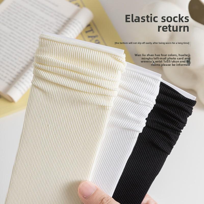 5 Pairs of Women's Summer Thin Long Tube Pile Socks
