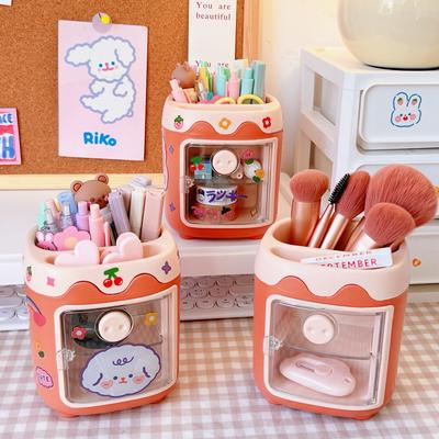 Kawaii Świnia Pojemnik na Długopisy Ołówki Uchwyt Pojemnik do Przechowywania Pędzli Organizer na Biurko Wielofunkcyjny Taśma Washi Artykuły Papiernicze Artykuły Biurowe
