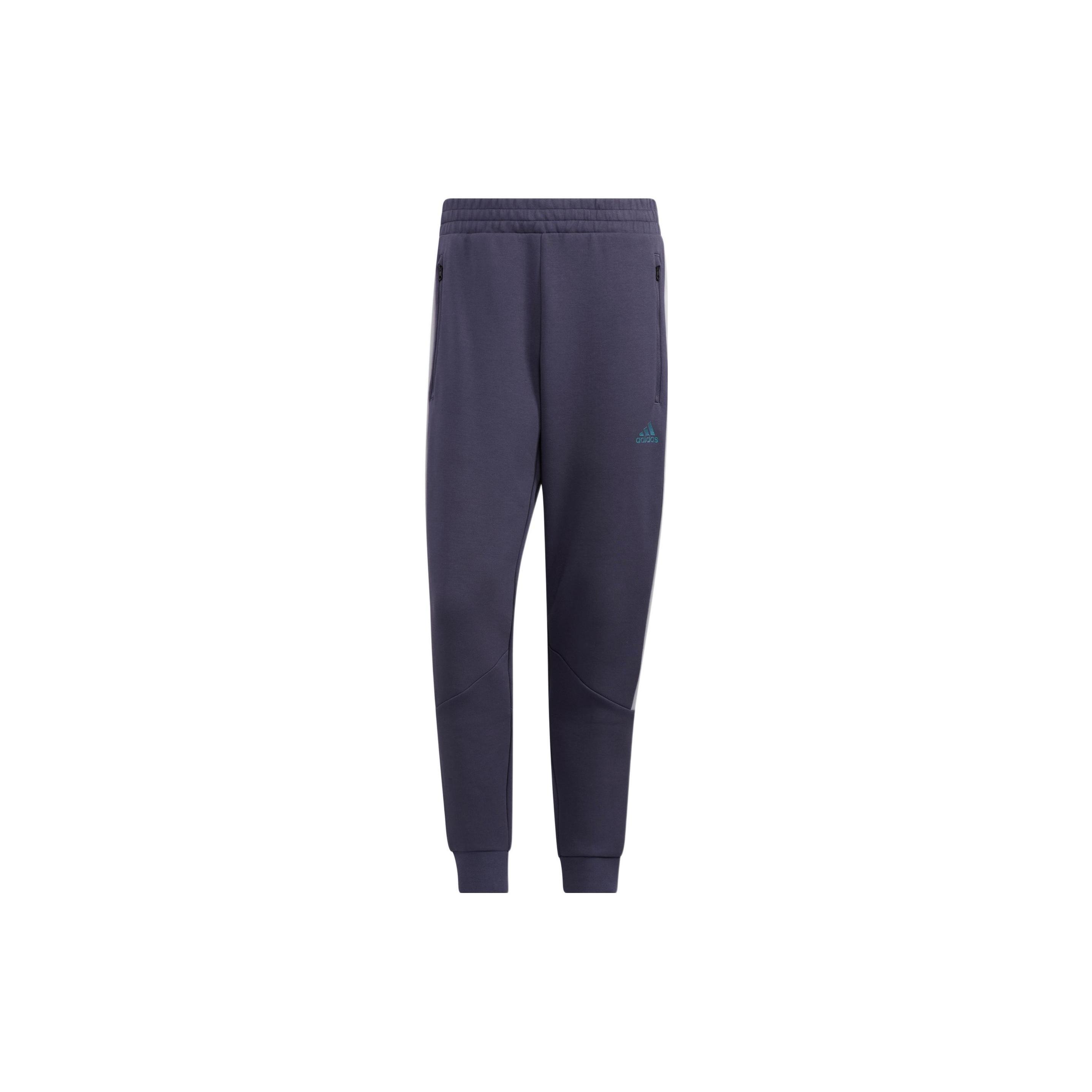 Men s adidas St Blok Knpnt Logo Printing Elastic Waistband Bundle Feet Sports Pants/Trousers/Joggers Blue HM2988 M