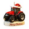Yousheng Christmas Ornament Tractor Wearing Xmas Hat Charm Festive Hanging Decoration Holiday Seasonal Home Accent