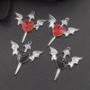 Dark Gothic Red Heart Skull Wing Jewelry Accessory