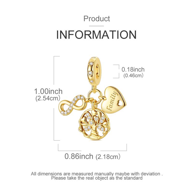 Copper Gold Plated Tree Of Life Charm Bow Bracelet Series Charms Beads Fit Original Bracelets Marking Diy Jewelry