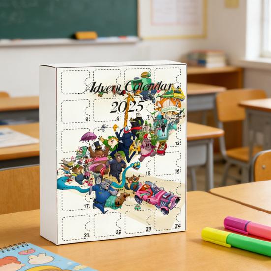 Kalendarz Adwentowy 24-dniowe Odliczanie do Świąt z 24 Akrylowymi Ozdobami Kreskówkowymi Zwierzętami Prezenty z Motywem Anime dla Dzieci Dorosłych Fanów