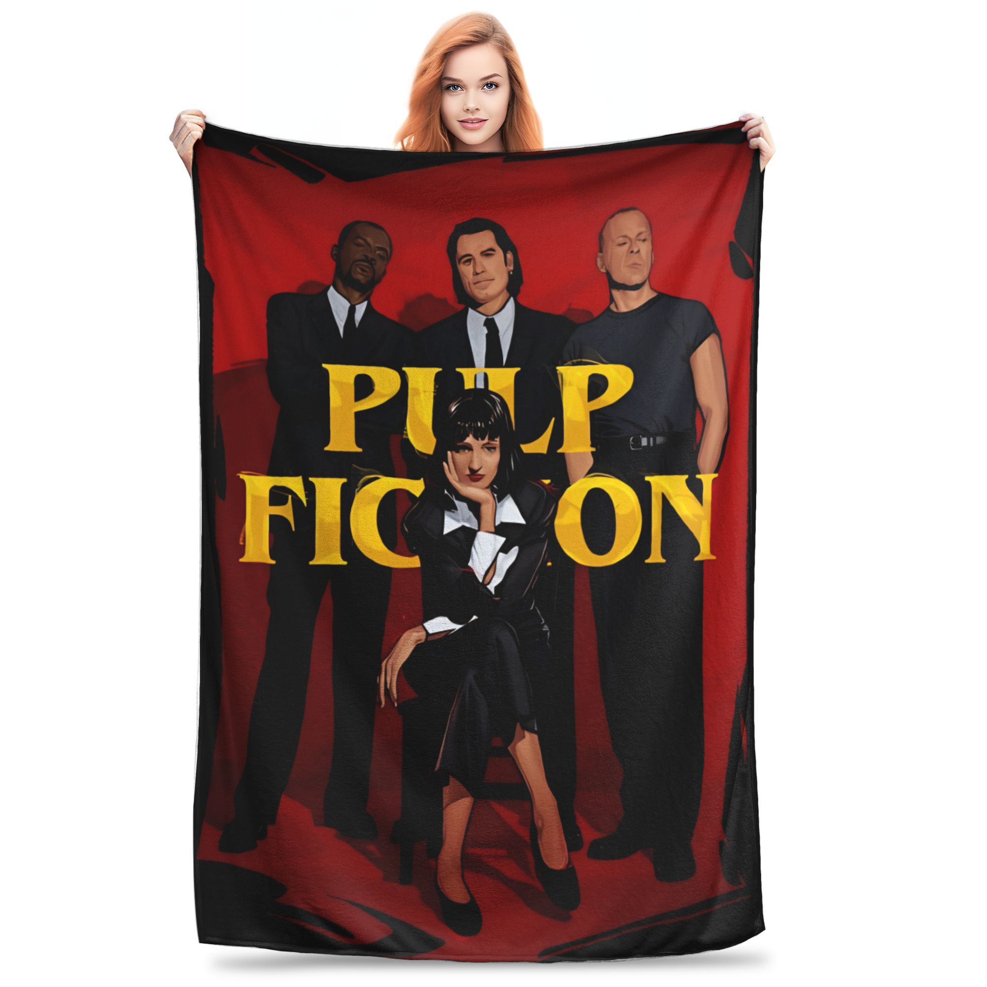 Super Warm BlanketChild Travel Say What Again! Pulp Fiction Throw Blanket Flannel Bedspread For Couch Bed Fashion Sofa Bed Cover 75x90cm