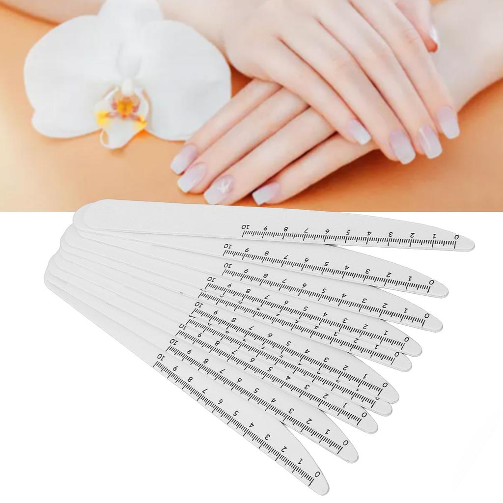 10pcs Nail Buffering File Professional Home Salon Washable Reusable Double Sided Nail File with Scale