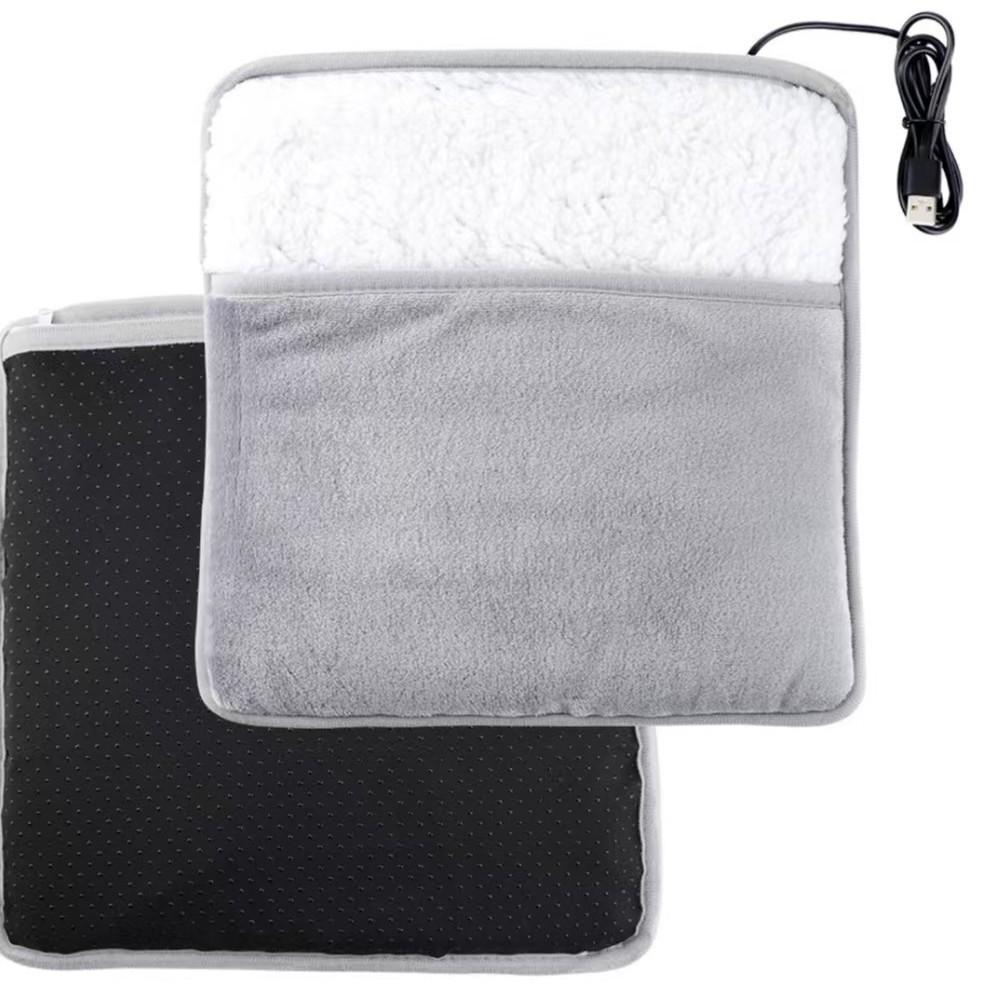 USB Heated Foot Warmer Mat - Thick Winter Heating Pad for Home, Office, or Bed Use