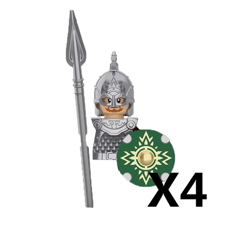 MOC Středověcí rytíři Orkové Stavební kostky Figurky Hračka Vojáci Stráž Zbraně Luky Šípy Štít Brnění Vlajky Pochodně T016