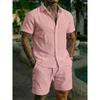 Men Casual Summer Short Sleeve Shirt And Shorts Beach Vacation Set
