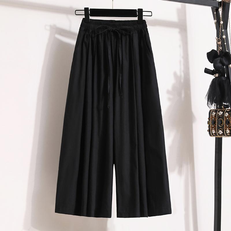 DIMANAF 2026 Summer New Plus Size Women Long Pants Clothing Loose Casual Elastic Waist Fashion Lady Bottoms