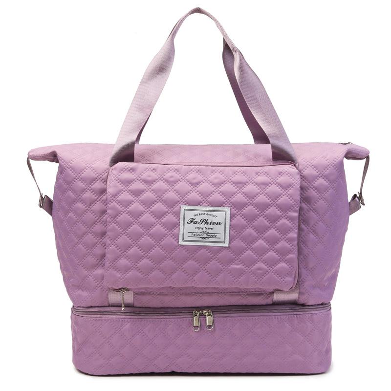 Home Clothes Storage Bag for Dry and Wet Separation Sports Foldable Fitness Yoga Bag Can Be Put On A Lever and Strap Shoe Compartment