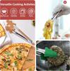 1-10PCS Christmas Silicone Stainless Steel Food Tongs High-Temperature Resistant Non-Stick BBQ Steak Grill Tongs for Home Use