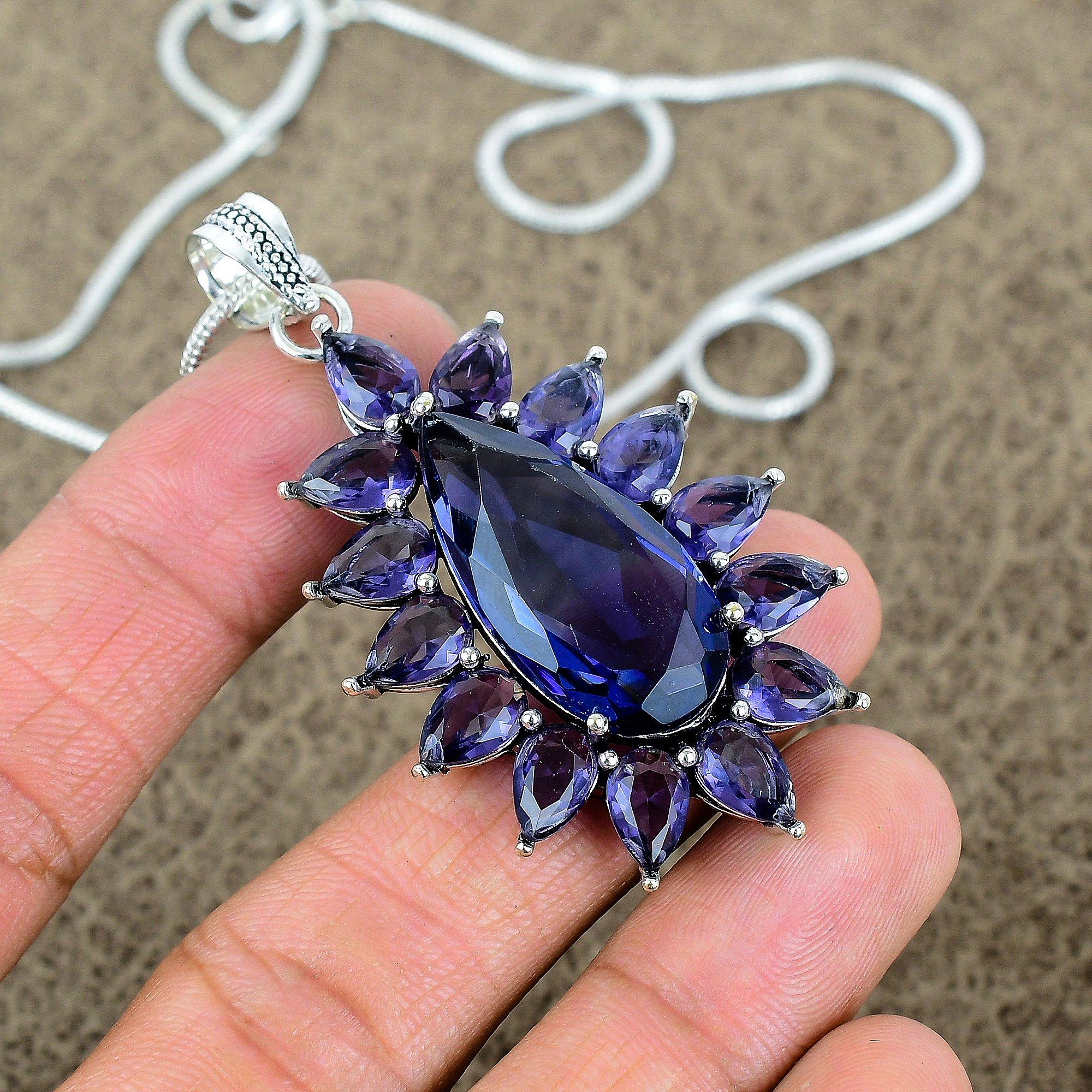 

Amethyst Gemstone Handmade 925 Sterling Silver Jewelry Pendant 2.48 KKG-277