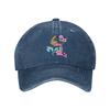 Floral Bird Print Washed Cotton Baseball Cap Adjustable Casual Outdoor Summer Hat