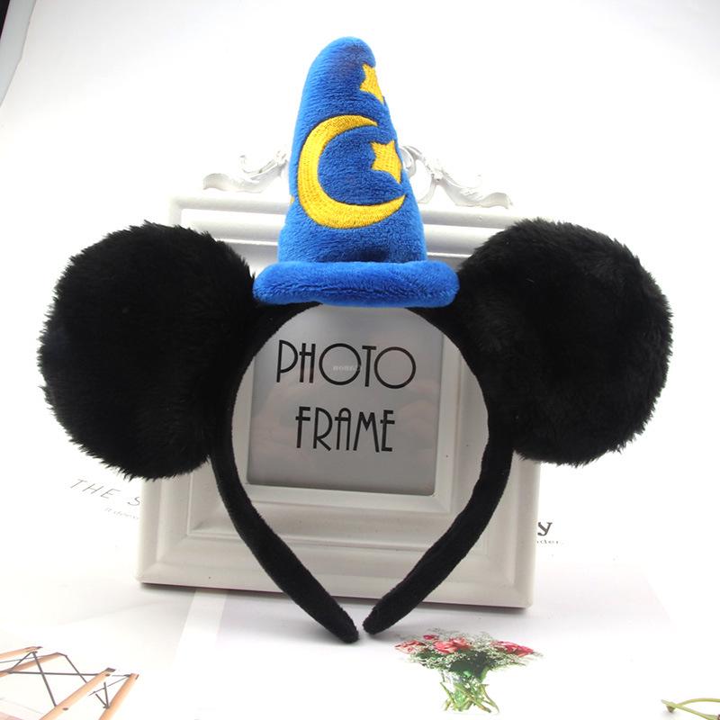 Musse Pigg Öron Huvudband Tecknad Broderi Magisk Hatt Huvudband Starmoon Keps Huvudband för Show MOE Tomtehatt Flickors Huvudbonad