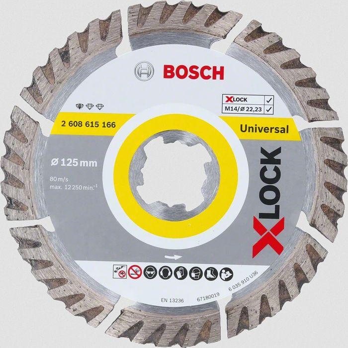 Disque À Tronçonner Diamanté - BOSCH - 2608615166 - 125 X 2 Mm - X-LOCK - Matrice Diamantée Optimisée