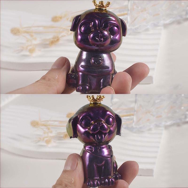 Crown Scarf Puppy Silicone Mold 3D Dog Shape Candle Mold DIY Handmade Scented Candle Resin Mould Reusable Craft Tool