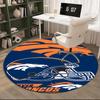 Denver Broncos Round Rug for Livingroom,Bedroom, Palyroom, Chair Rug, Area Rug, Circle Carpet, Large Size Fan Christmas Gift