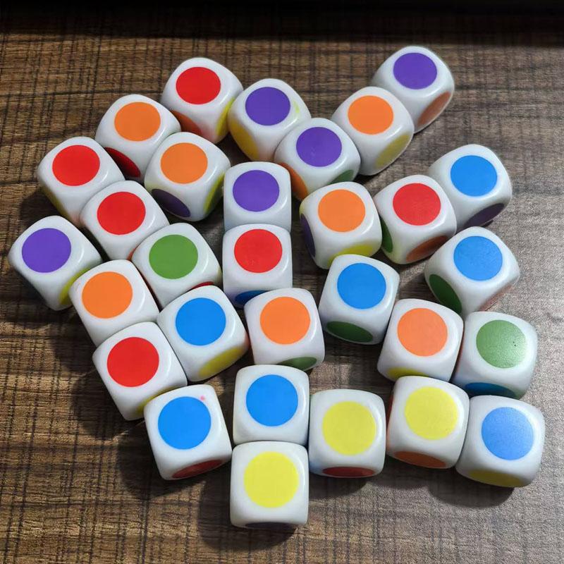 

30Pcs Math Games Dice With Colored Dots 16Mm Classroom Teaching Supplies Kids Learning Resources Educational Toys