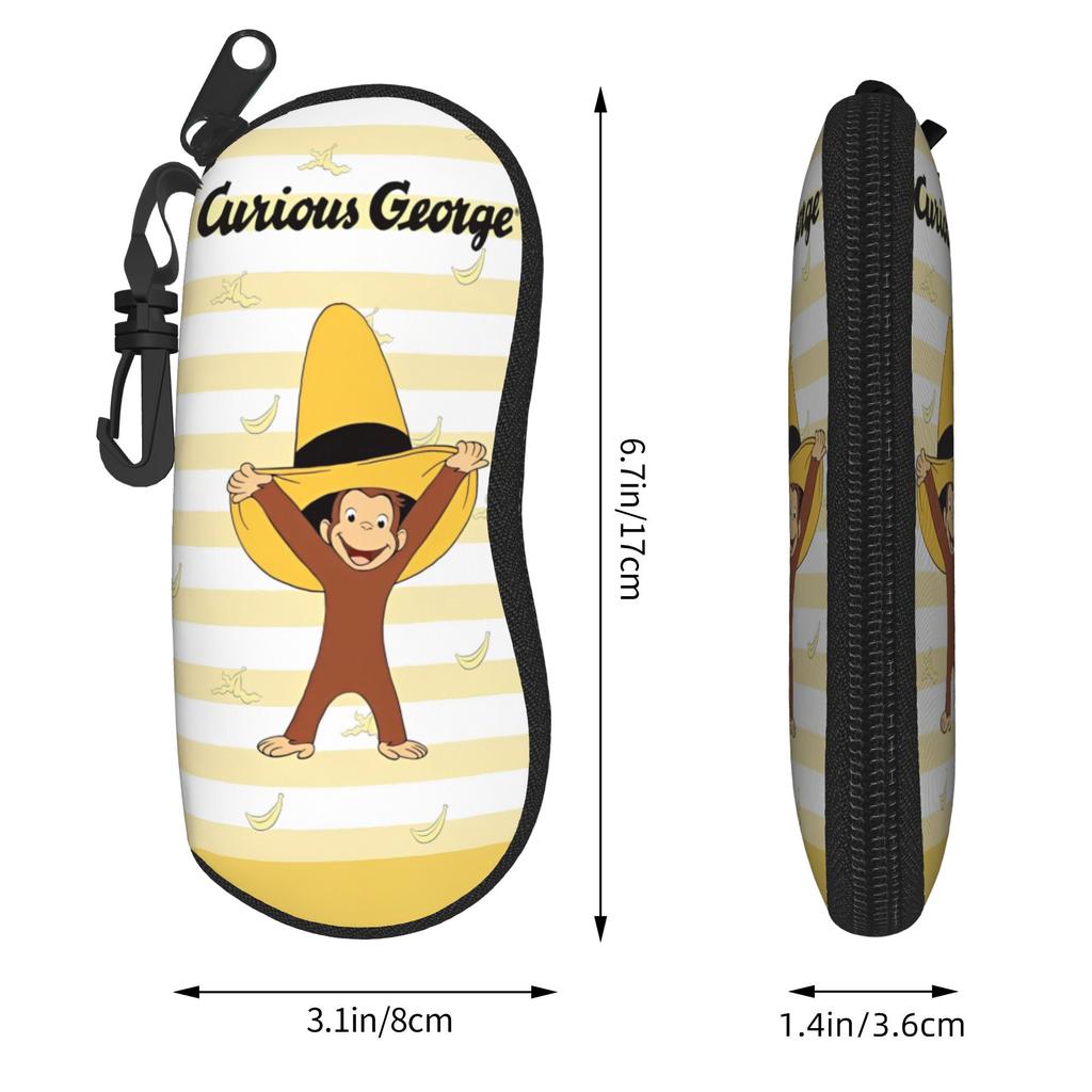 Lovely Curious George African monkey Anime Glasses Case Waterproof Box Sunglasses Storage Box Anti-Pressure Glasses Box