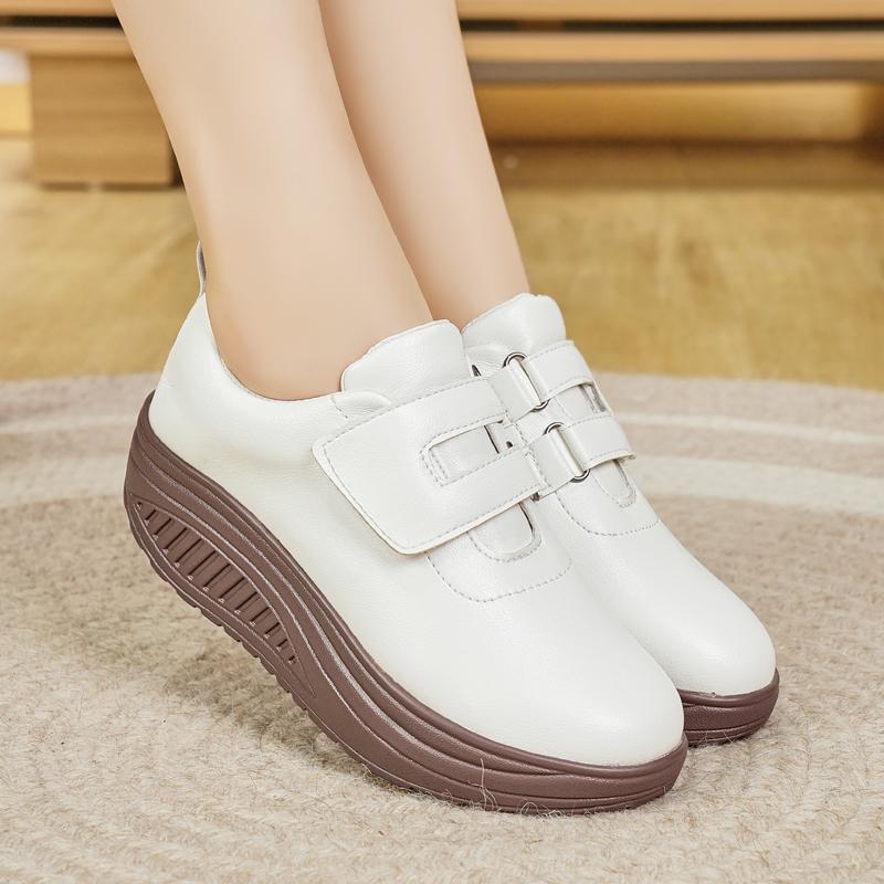 Women Loafers Platform Chunky Lady Summer Casual Black Office Lady Thick Sole Height Increase Shake Shoes