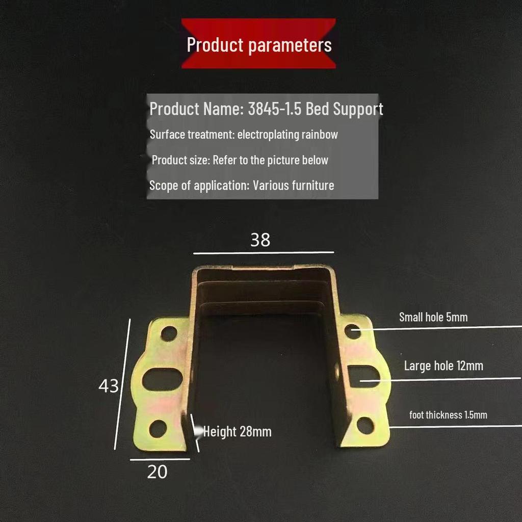 Konzola pantu zábradlí postele ve tvaru U z masivního dřeva s vkládací přezkou