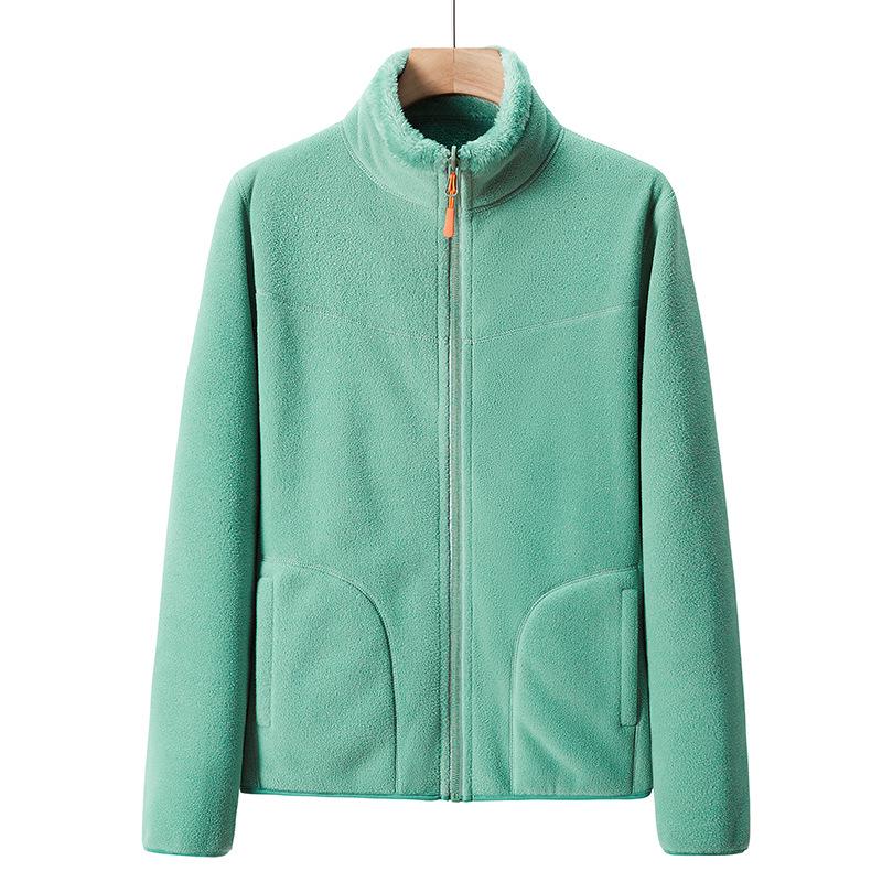

Women s Double-Sided Fleece Jacket with Stand-Up Collar - Thickened, Fleece-Lined Autumn/Winter Outdoor Cardigan & Windbreaker Medium
