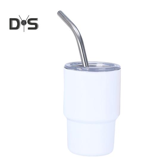 

1/6 шт. нержавеющая сталь стакан-рюмка с крышкой-соломинкой 90/150 мл мини многоцелевой стакан для коктейлей кофе виски портативный контейнер для напитков 90ML белый
