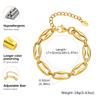 Chunky Braceket Stack, Stainless Steel Chain Bracelet for Women, 18k Gold Plated Link Jewelry Waterproof