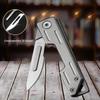Portable Folding Knife Stainless Steel EDC Keychain Pocket Knife with 10pcs Replaceable Blades Unpacking Craft Cutting Knife Kit
