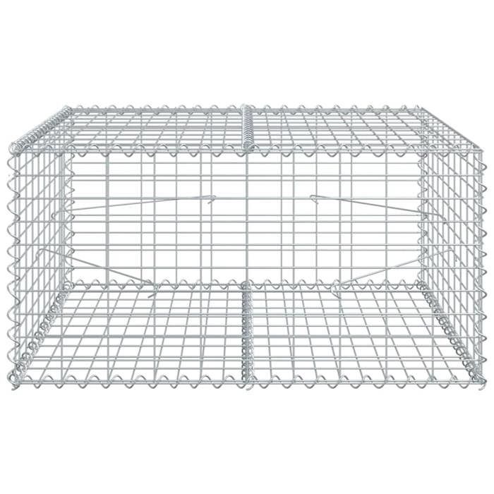VidaXL Gabion Basket with Lid 100x100x50 Cm Galvanized Iron, Gabion Wall, Gabion Retaining Wall, Fence In 3295178