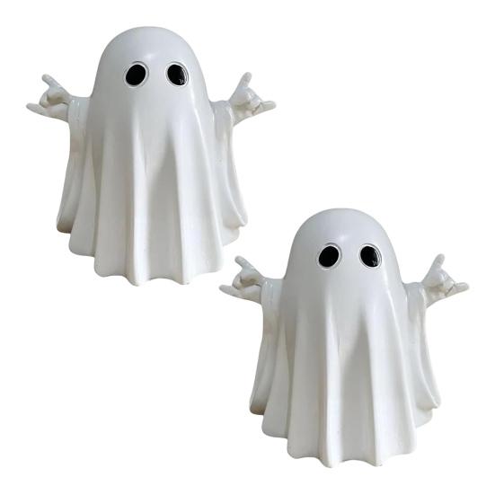 Halloween Ghost Figurine Cute Small Finger Ghost Statue Spooky Resin