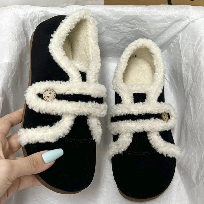

Thick-soled cotton shoes, new autumn and winter indoor and home wear, piled and thickened baotou, giant warm and simple cotton shoes 40 чёрный