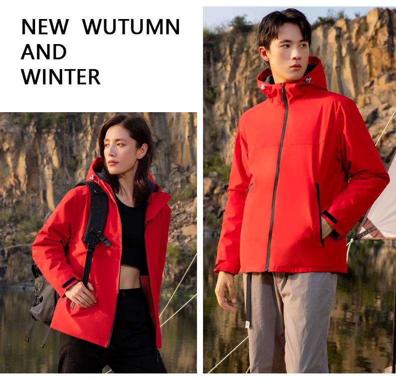 Men's and Women's Cotton-Padded Jacket: Thick, Warm, Hooded, Customizable Logo Windbreaker for Outdoor Work