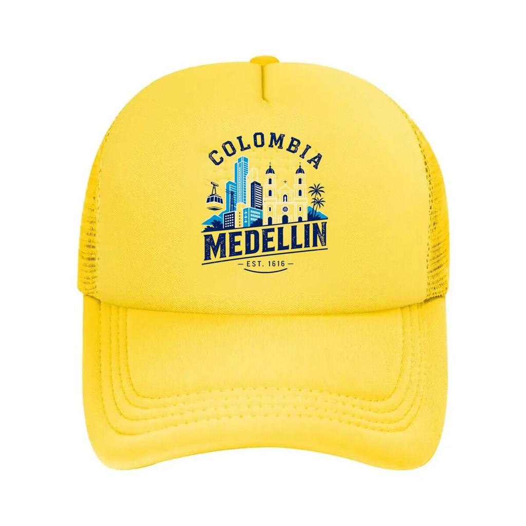 Medellin Kolumbien Skyline Reisebericht Netz Baseballkappe Für Damen Unisex FeUnisex Strand Dad Hat Hip Hop