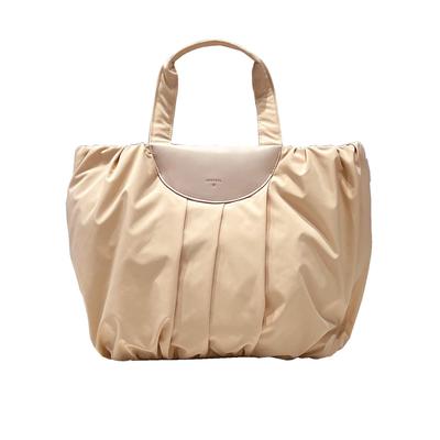 1343 Soft Pleated A4 Horizontal Tote Bag SC Medium Pumpkin [Rootote] (03 Peach)