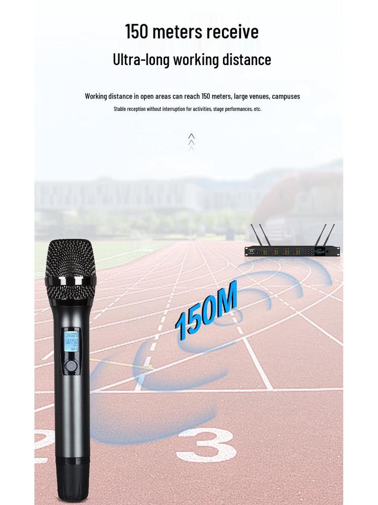 HuiDu HD-2US Dual Wireless Gooseneck & Lavalier Conference Microphone System