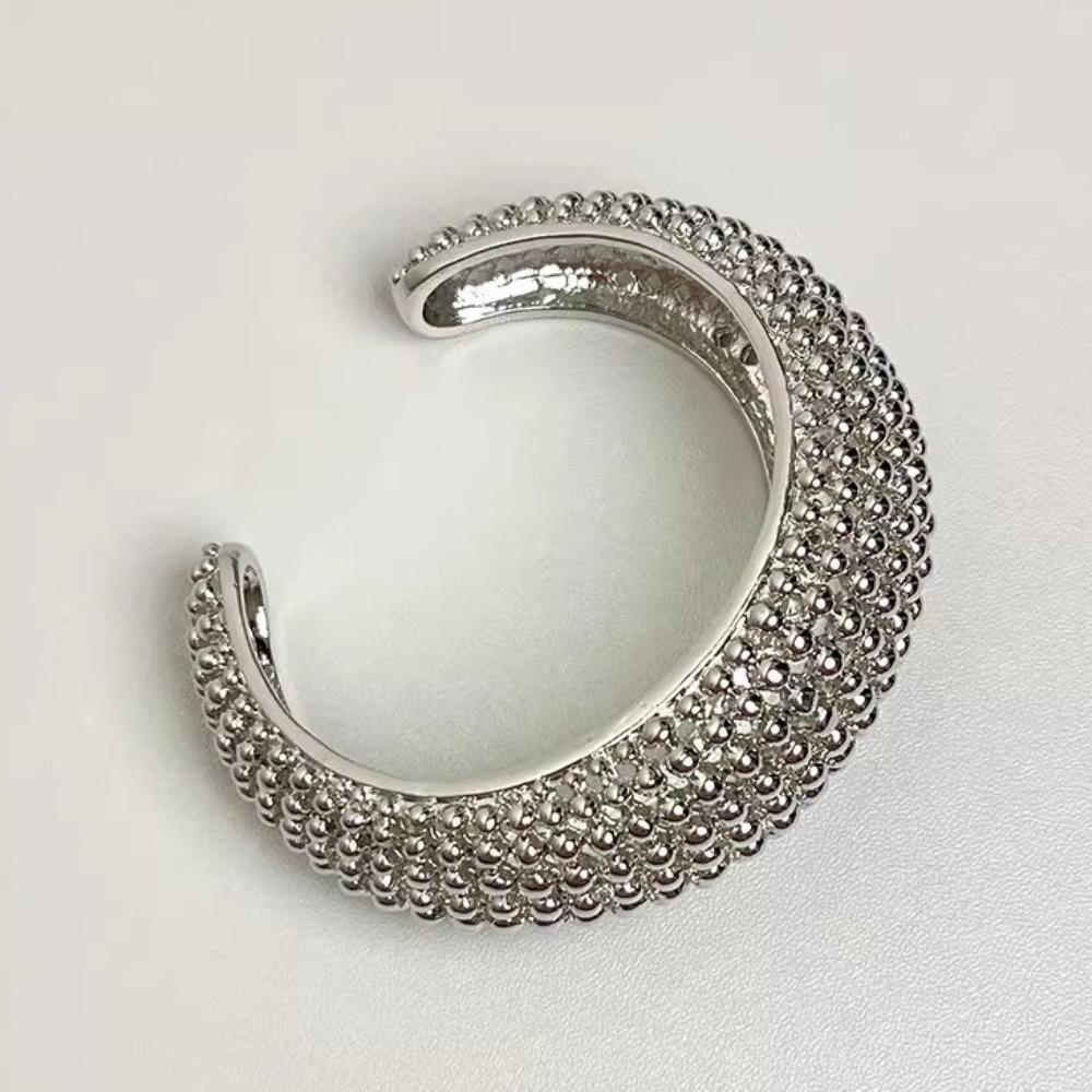 Wrist Jewelry Open Cuff Bracelet Punk Fashion Luxury Ring Hollowed-out Round Bead Bracelet Gift