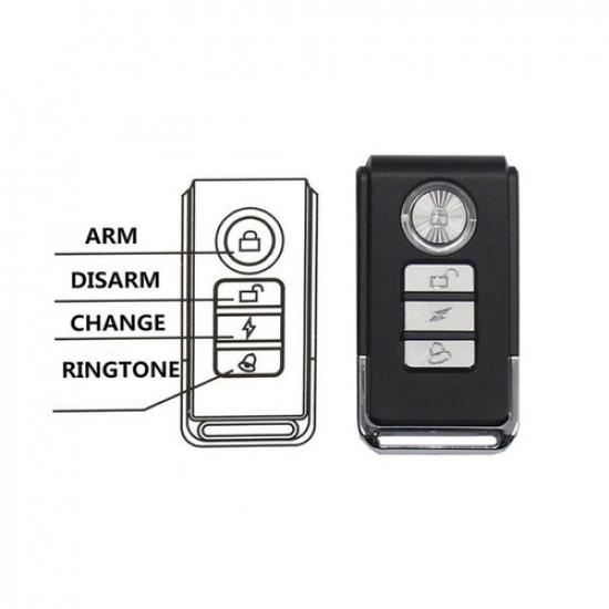113dB Loud Wireless Remote Anti-Theft Alarm Vibration Motorcycle Bike Security