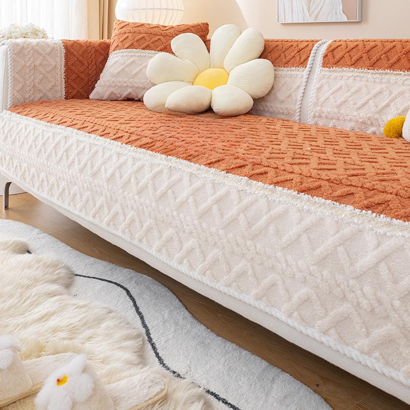 Žakárový Pohodlný Bavlněný Vlněný Nový Moderní Minimalistický Polštář na Pohovku Protiskluzový Polštář Zimní Plyšový Polštář Celoplošná Látka Ručník.