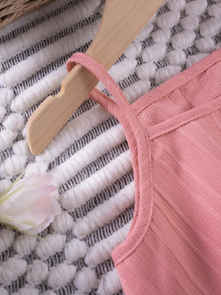 Multi-color Sea Wave Stripe Tank Top & Wide-Leg Pants Set - Stylish Summer Outfit for Girls