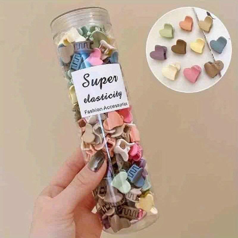 50 Sets of Mini Hair Clips, Lovely Plastic Flower-shaped Hair Accessories, Solid Color Hair Clips, Suitable for Teenagers,